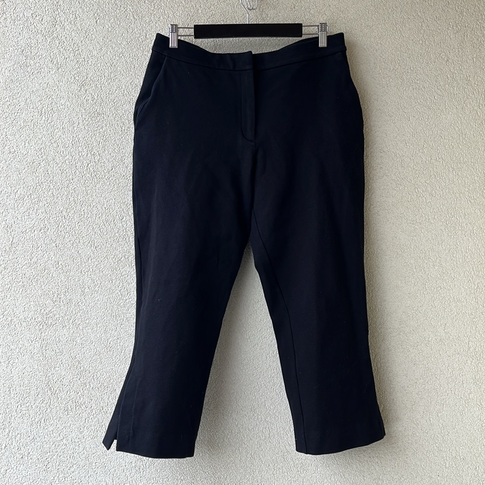 COS Split Cuff Hem Cotton Blend Black Trousers